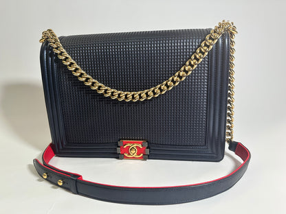 Chanel Boy Navy Blue Cube Bag